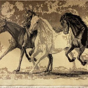Horse Hand Knotted Handmade Wall Hanging Carpet