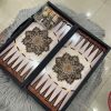 Backgammon only wooden base with leather carry case - Image 2
