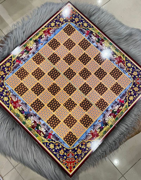 Chess Board and Backgammon wooden printed