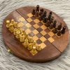 Chess wooden round traveller mini
