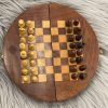 Chess wooden round traveller mini - Image 2