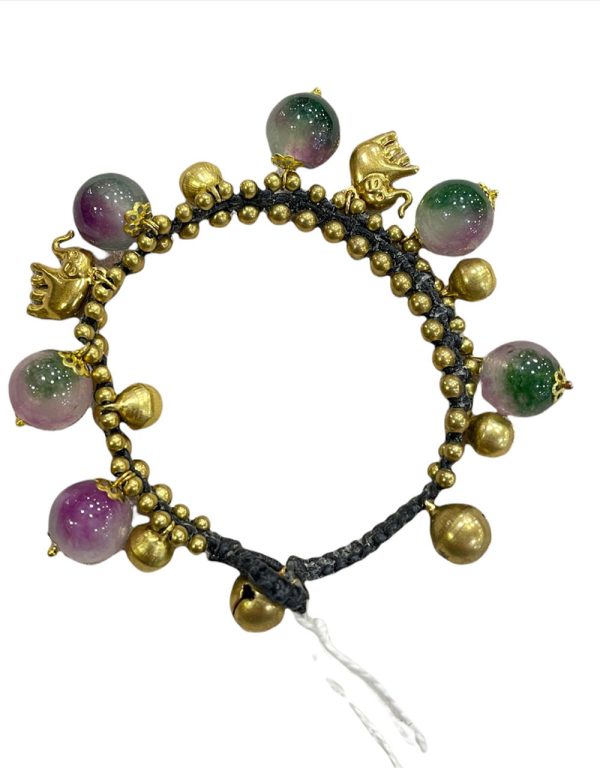 Fluorite Stone Bracelet With Elephant