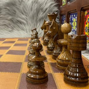 Leather Chess with travelers bag