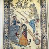 Omar Khayyam Wool & Silk Rug Oriental Carpet Pictorial Wallhanging Hand Knotted 6'x4'
