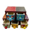 Spice Box Handmade Wooden and Ceramic 5 Drawer - Image 3