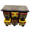 Spice Box Handmade Wooden and Ceramic 6 Drawer Black - Image 3